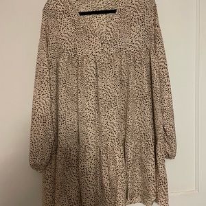 long sleeve leopard print dress